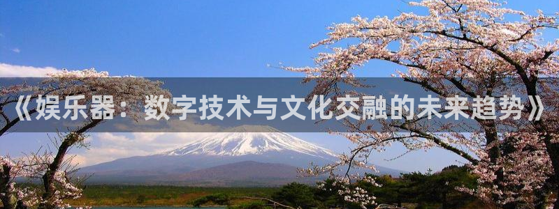 门徒娱乐pg电子游戏在线玩：《娱乐器：数字技术与文化交融的未来趋势》